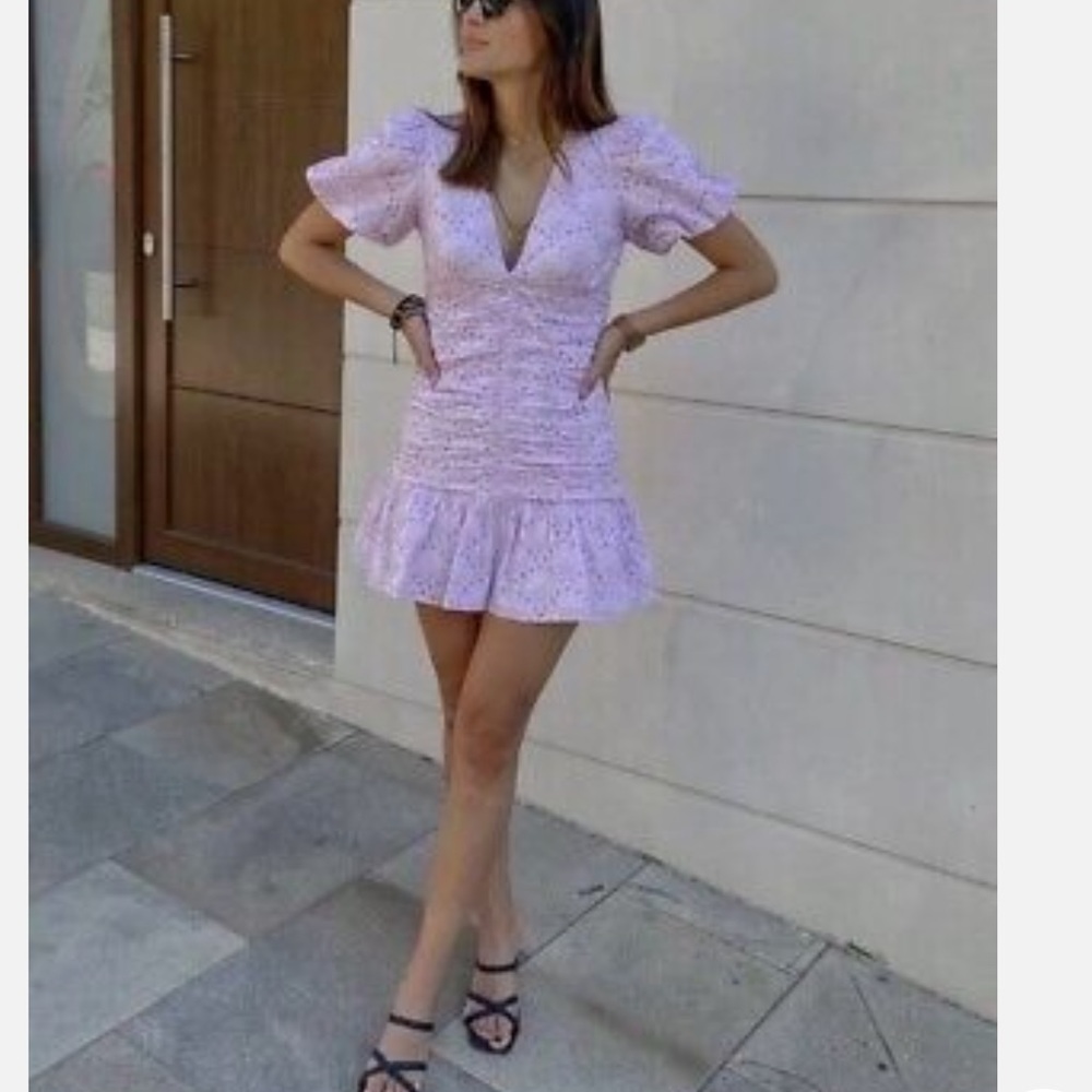 Zara open work embroidered dress
